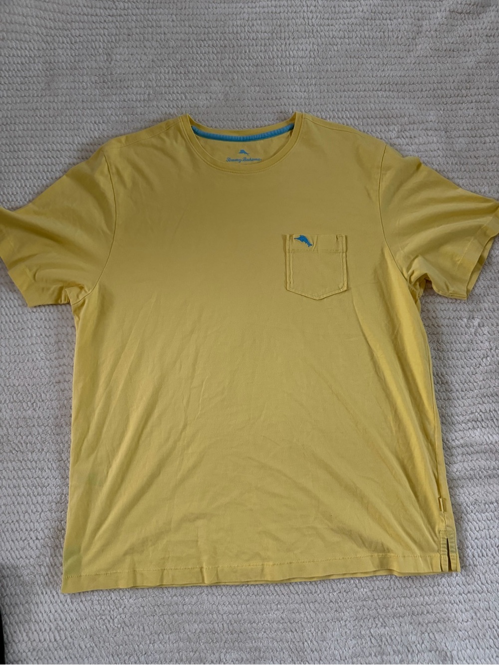 Tommy Bahama Yellow Crewneck Pocket Tee